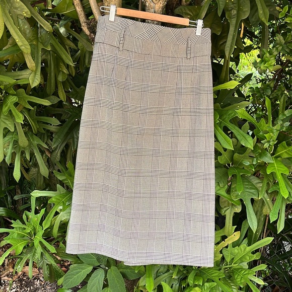 Zara Woman Houndstooth Midi Wrap Pencil Skirt - Picture 2 of 5